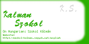 kalman szokol business card