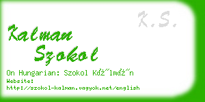 kalman szokol business card